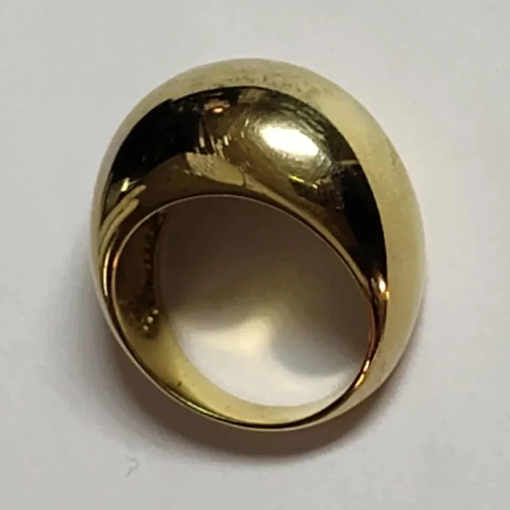 MODA AL MASSIMO(R) 18K YELLOW GOLD OVER BRONZE POLISHED DOME RING - size 7